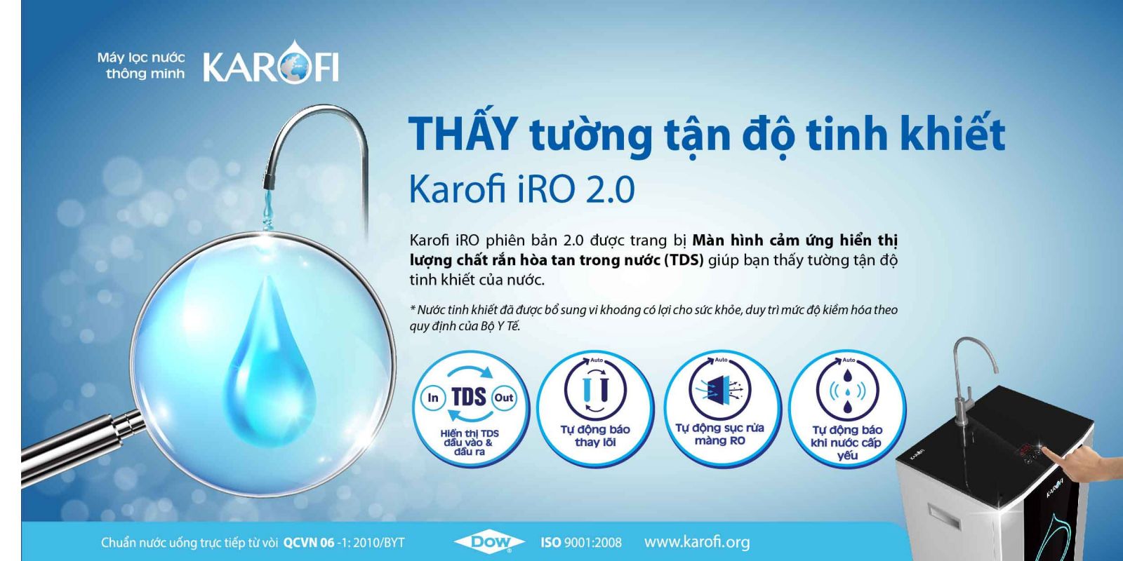 Máy lọc nước Karofi IRO 2.0 6 cấp